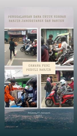 ORGANISASI MAHASISWA FEBI MELAKUKAN PENGGALANGAN DANA "KORBAN BANJIR JABODETABEK DAN BANTEN"